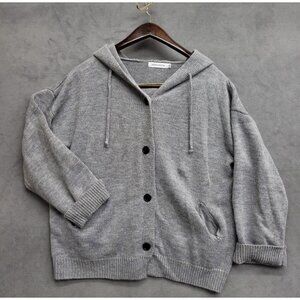 Misslook Hooded Cardigan Women's Size XL Pockets Buttons Warm Cozy Comfy